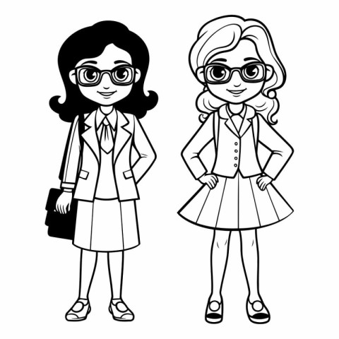 cute businesswomen avatars characters vector illustration design