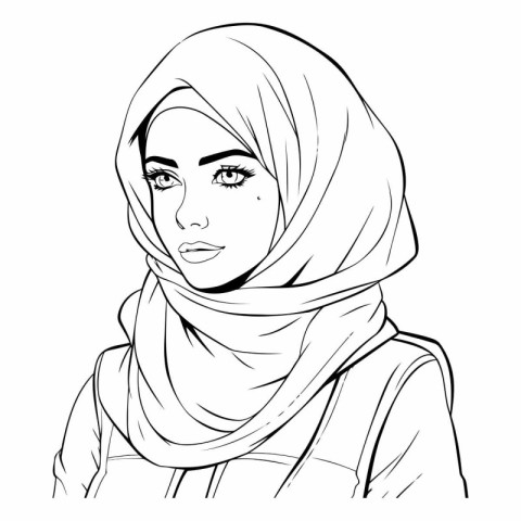 Arabic woman in hijab of a Muslim girl.