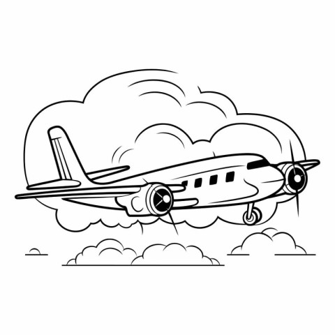 airplane flying in the clouds icon image vector illustration des