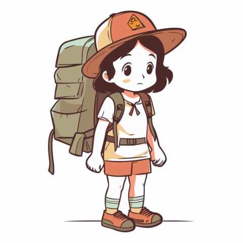 Backpacker with backpack of a hiker.