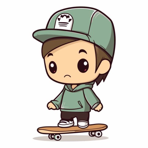 Boy Skateboarding - Cartoon Vector IllustrationÃ¯Â»Â¿