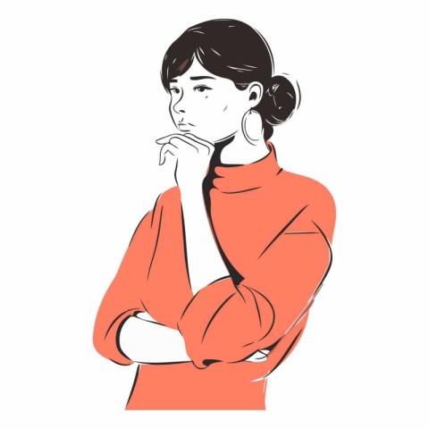 Portrait of a beautiful woman in a red jacket