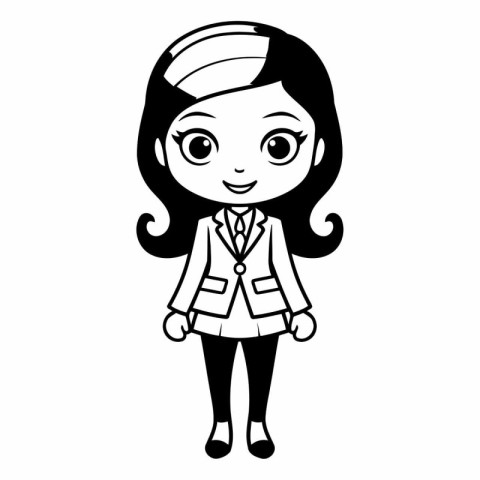 cute little nurse with uniform character vector illustration des