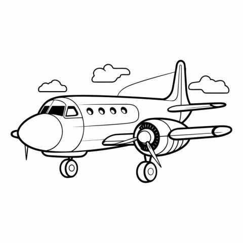 Airplane icon. Outline illustration of airplane vector icon for