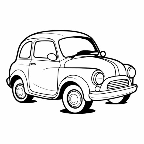 Retro car vector illustration isolated on white background. Vint